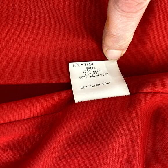 Savannah Blazer Jacket Women Sz 10 VTG/Small Modern Red Wool Preppy Academia - Picture 13 of 13